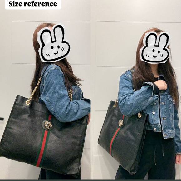 Authentic Gucci black calf leather Rajah large tote - Picture 3 of 17